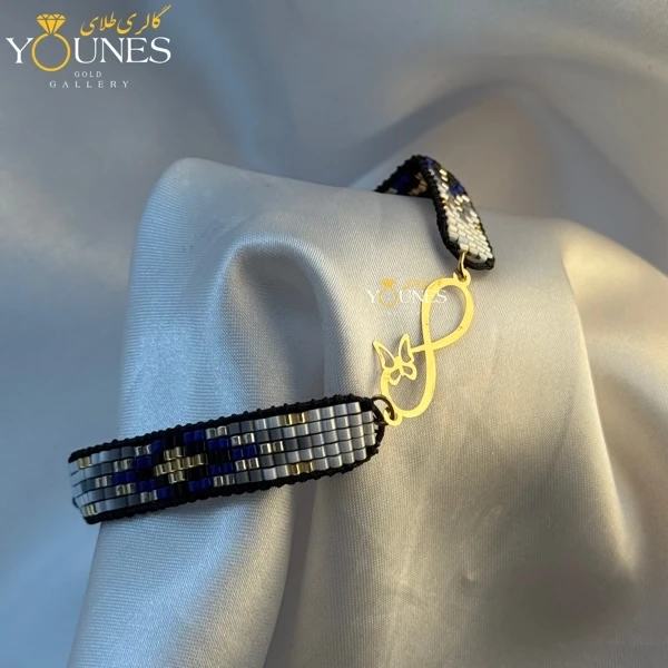 تصویر دوم دستبند میوکی بینهایت و پروانه طلا